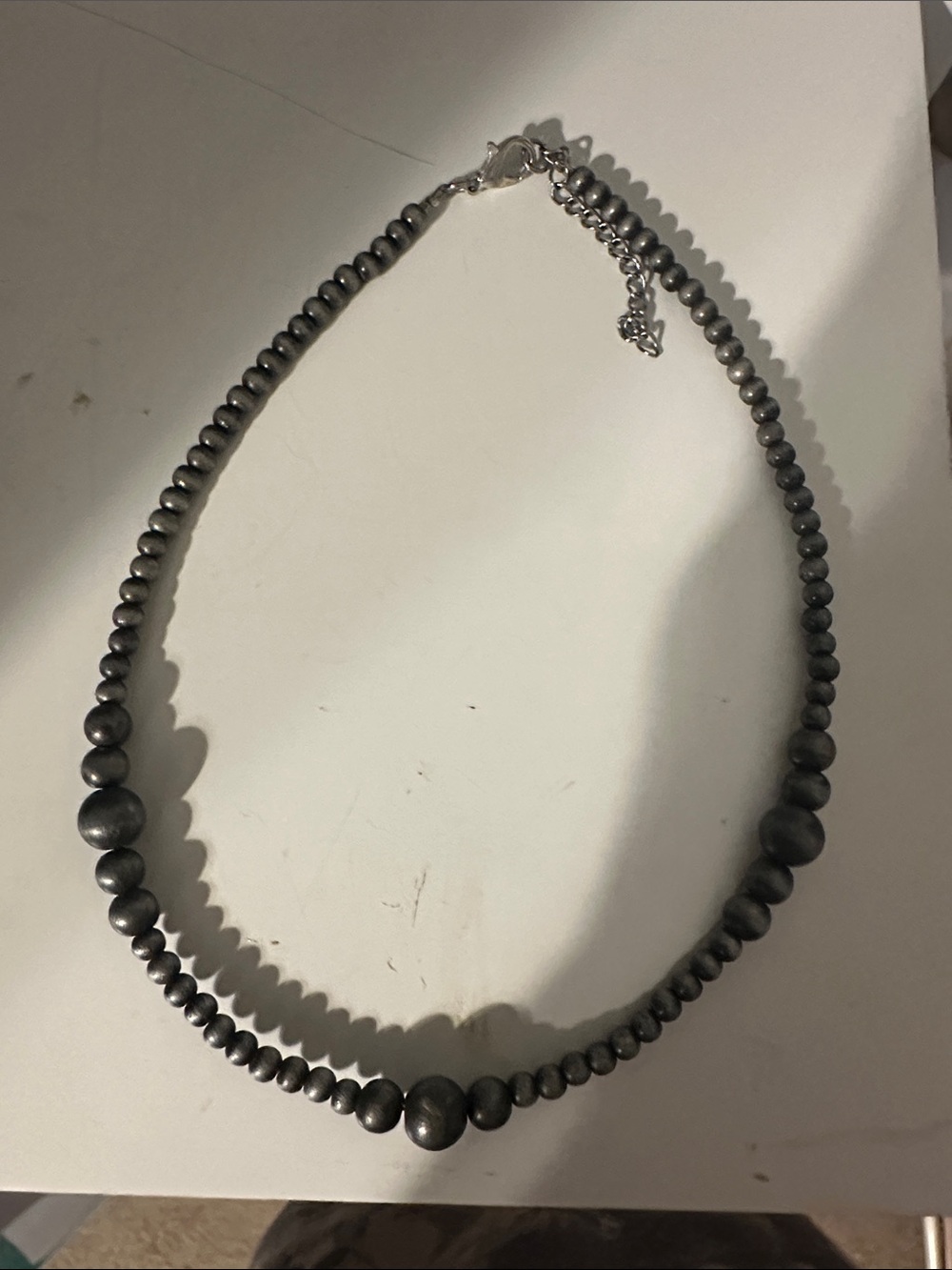Classic Hematite Beaded Necklace - Women's Jewelry
